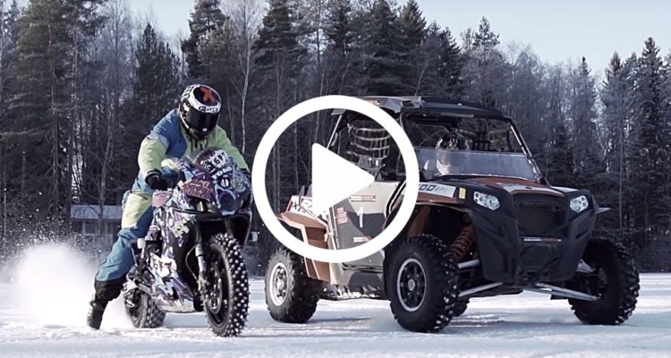 Suzuki GSXR vs Quad on ICE